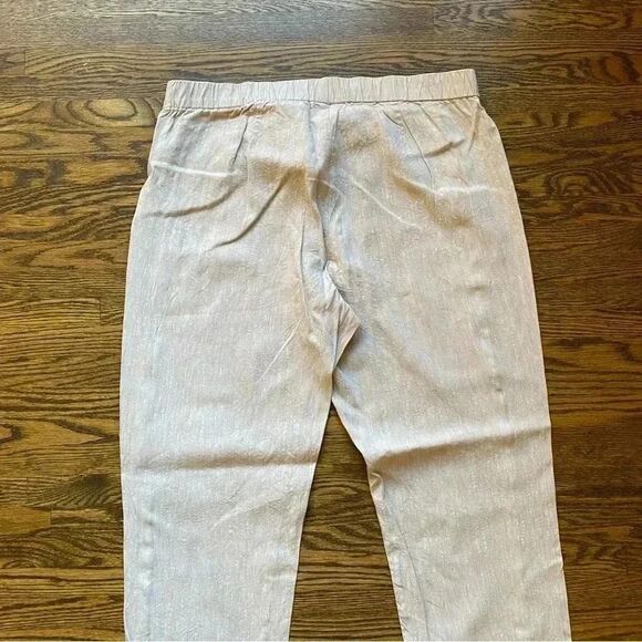 J. Jill ankle pants linen stretch medium tall beige pull on - Picture 6 of 12